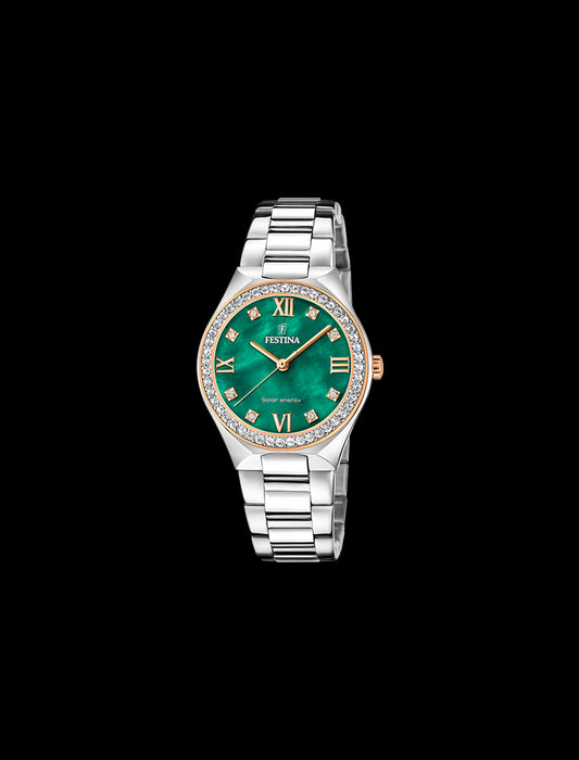 FESTINA SOLAR ENERGY  VERT ACIER INOXYDABLE L, FEMME