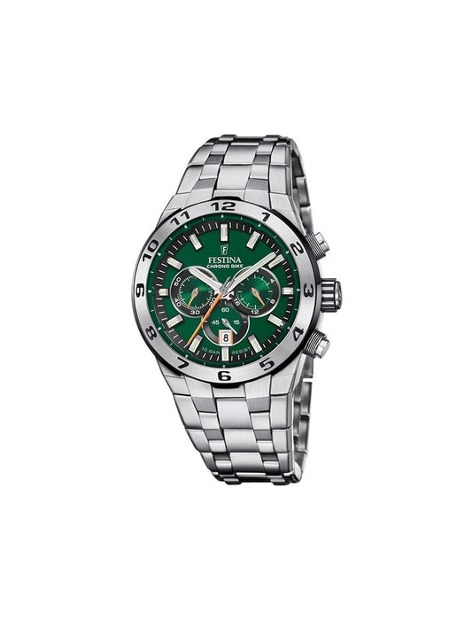 MONTRE FESTINA HOMME CHRONO BIKE VERT AVEC BRACELET EN ACIER