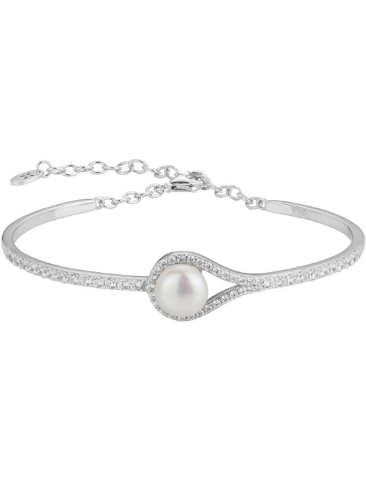 BRACELET ARGENT - ZIRCONIA  - PERLE SYNTHETIQUE