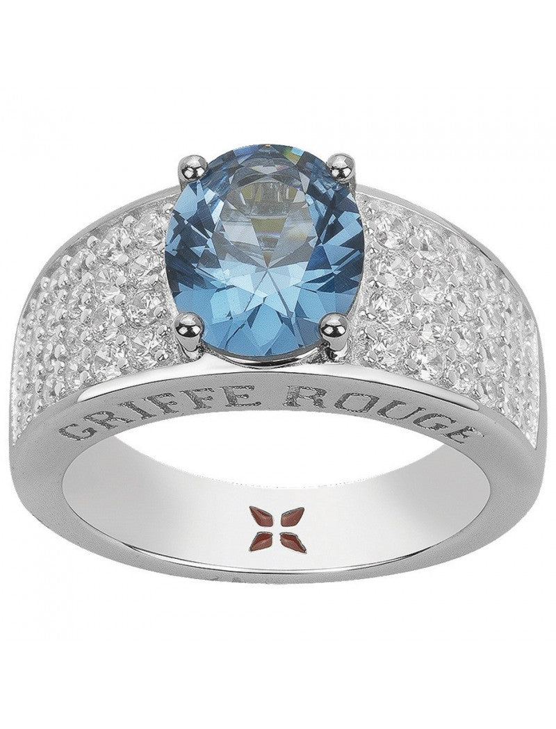 BAGUE ARGENT - ZIRCONIA  - TOPAZE SYNTHETIQUE