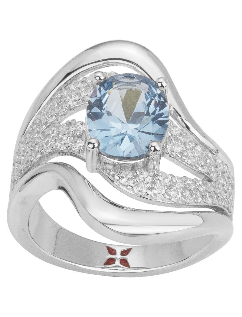 BAGUE ARGENT - ZIRCONIA  - TOPAZE SYNTHETIQUE