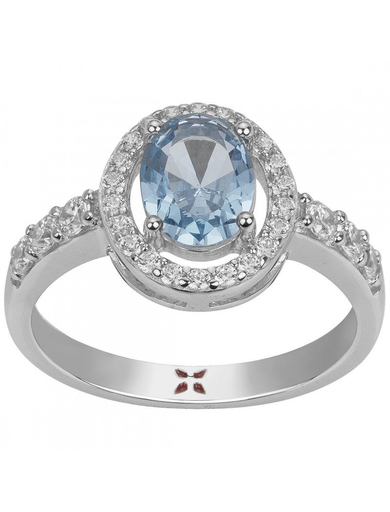 BAGUE ARGENT - ZIRCONIA  - TOPAZE SYNTHETIQUE