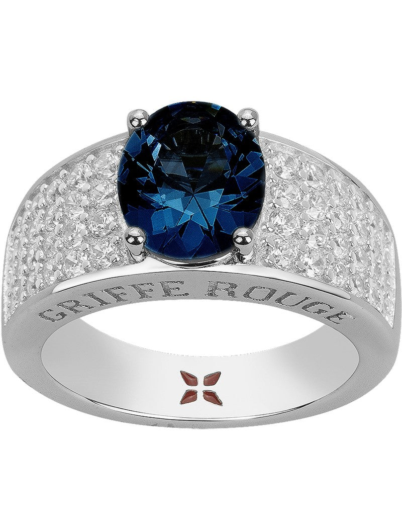 BAGUE ARGENT - ZIRCONIA  - SAPHIR SYNTHETIQUE