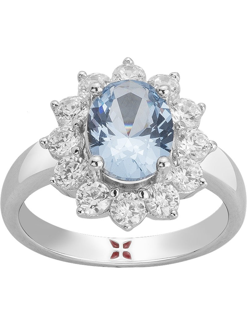 BAGUE ARGENT - ZIRCONIA  - TOPAZE SYNTHETIQUE