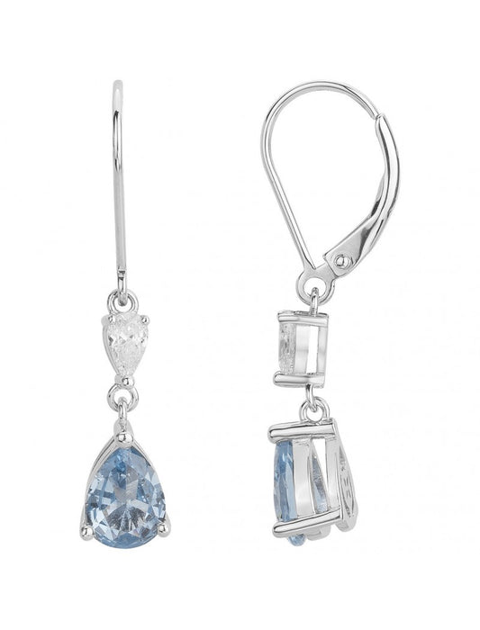 BOUCLES D'OREILLES ARGENT - ZIRCONIA  - TOPAZE SYNTHETIQUE
