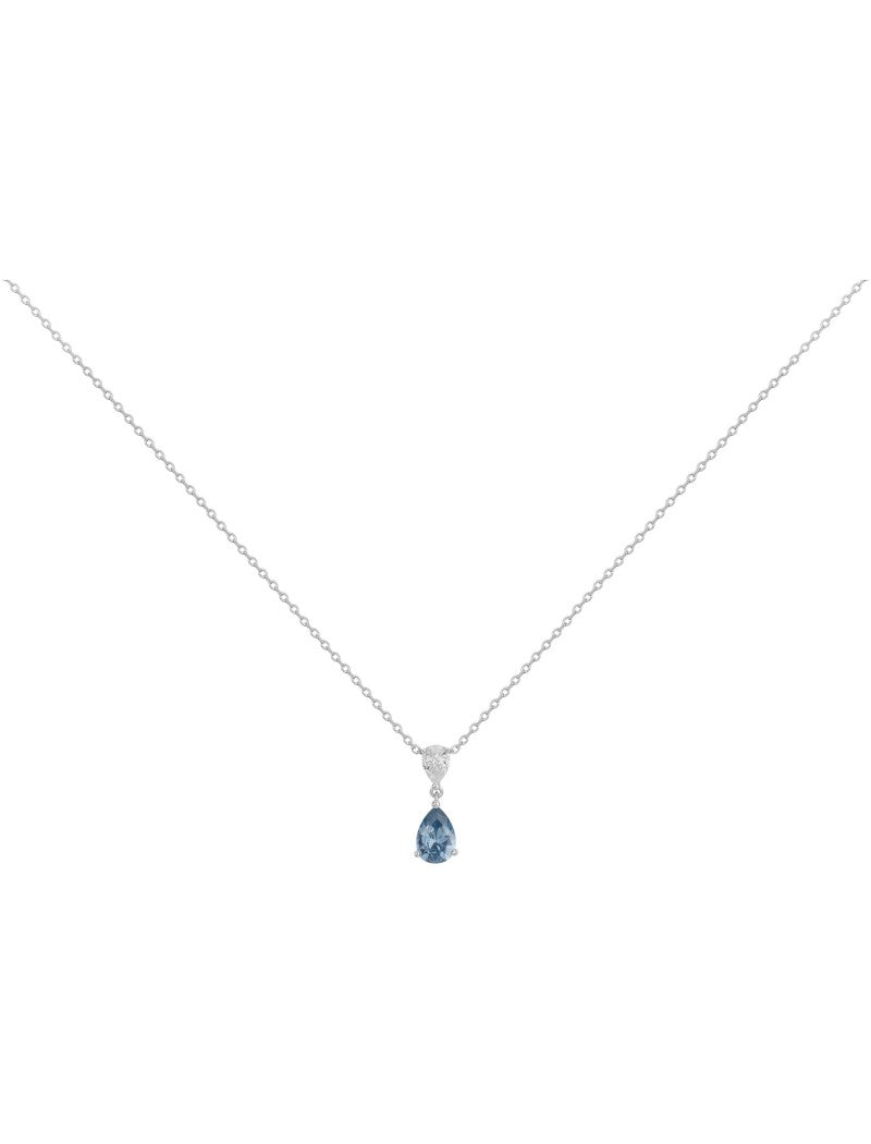 COLLIER ARGENT - ZIRCONIA  - TOPAZE SYNTHETIQUE