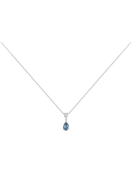 COLLIER ARGENT - ZIRCONIA  - TOPAZE SYNTHETIQUE