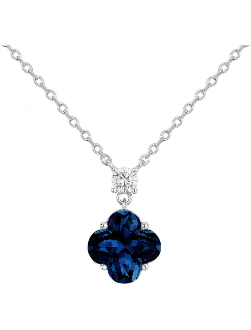COLLIER ARGENT - ZIRCONIA  - SAPHIR SYNTHETIQUE