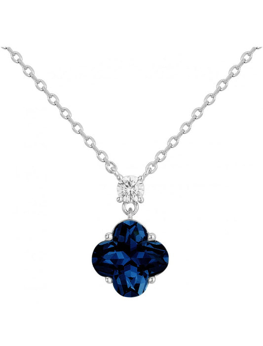 COLLIER ARGENT - ZIRCONIA  - SAPHIR SYNTHETIQUE