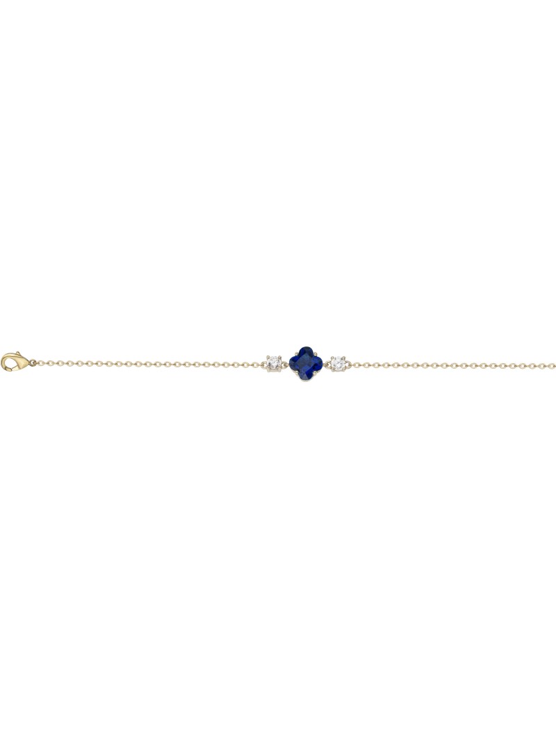 BRACELET PLAQUE - ZIRCONIA - ZIRCONIA BLEU