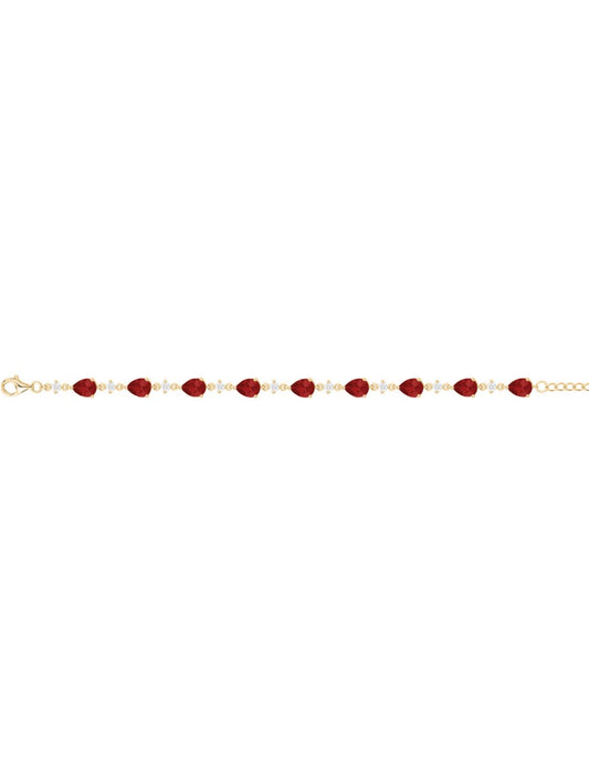 BRACELET PLAQUE - ZIRCONIA - ZIRCONIA ROUGE