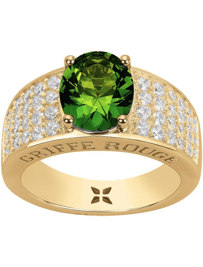 BAGUE PLAQUE - ZIRCONIA - ZIRCONIA VERT