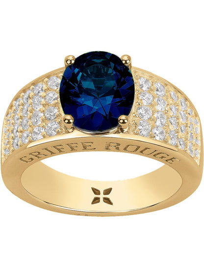 BAGUE PLAQUE - ZIRCONIA - ZIRCONIA BLEU