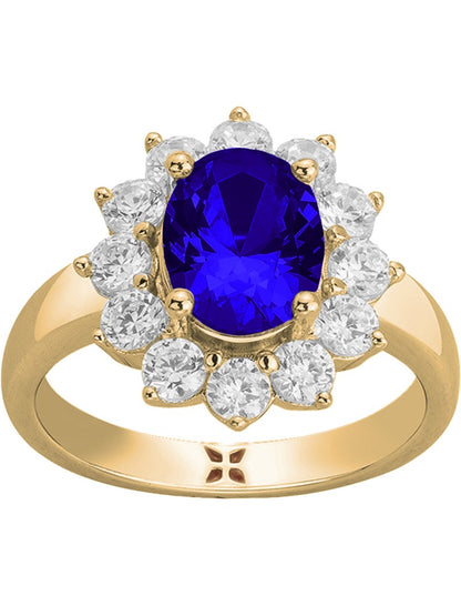 BAGUE PLAQUE - ZIRCONIA - ZIRCONIA BLEU