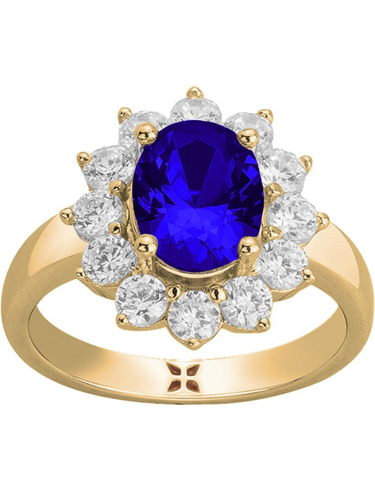 BAGUE PLAQUE - ZIRCONIA - ZIRCONIA BLEU