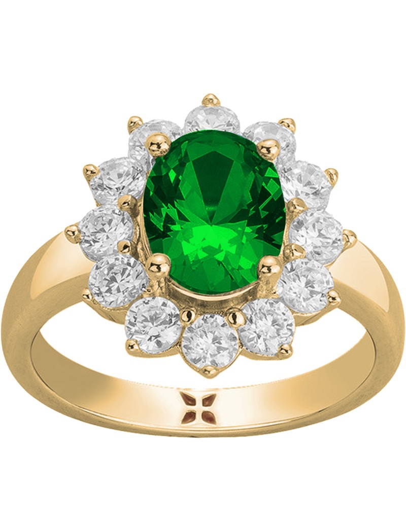 BAGUE PLAQUE - ZIRCONIA - ZIRCONIA VERT