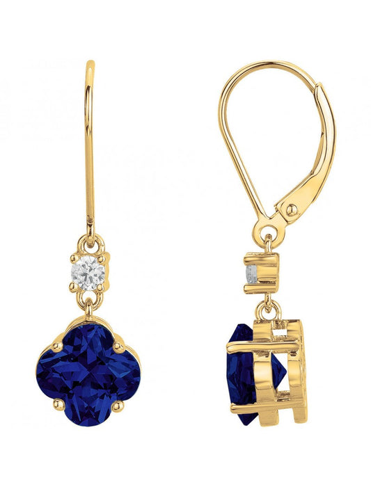 BOUCLES D'OREILLES PLAQUE - ZIRCONIA - ZIRCONIA BLEU