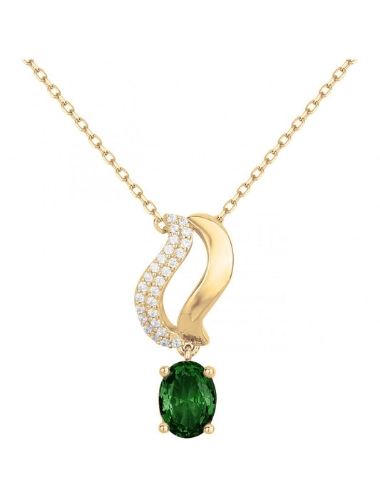 COLLIER PLAQUE - ZIRCONIA - ZIRCONIA VERT