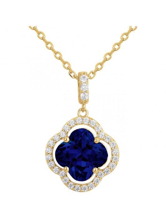COLLIER PLAQUE - ZIRCONIA - ZIRCONIA BLEU