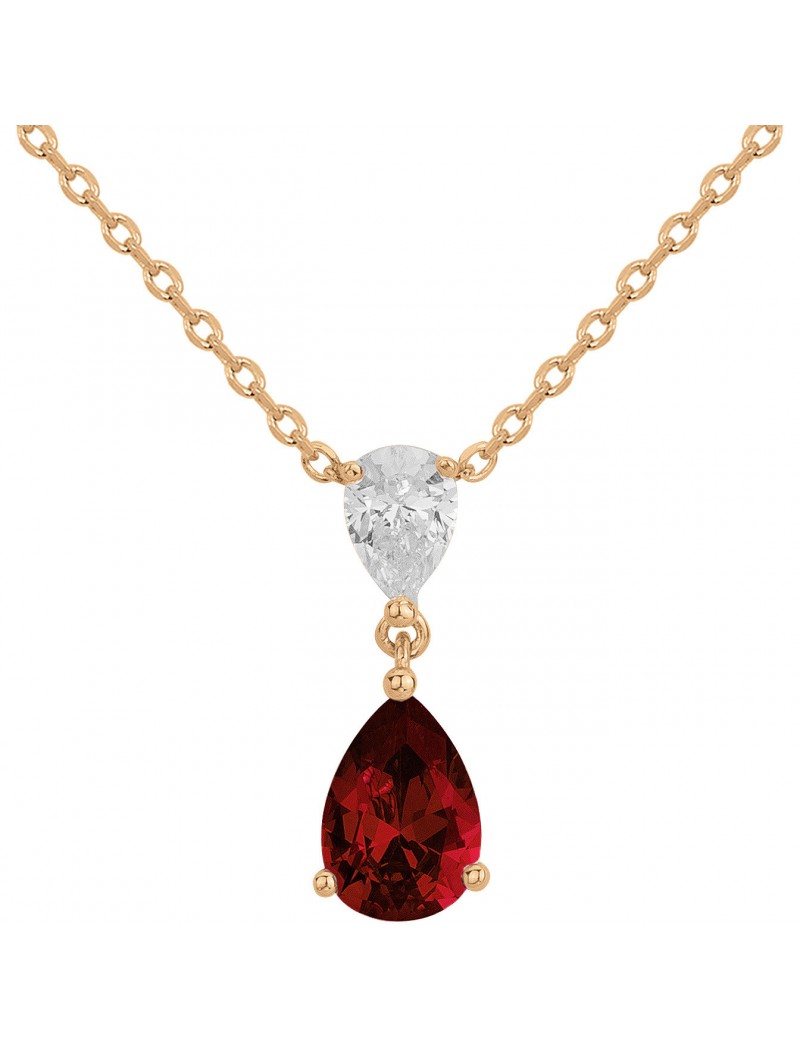 COLLIER PLAQUE - ZIRCONIA - ZIRCONIA ROUGE