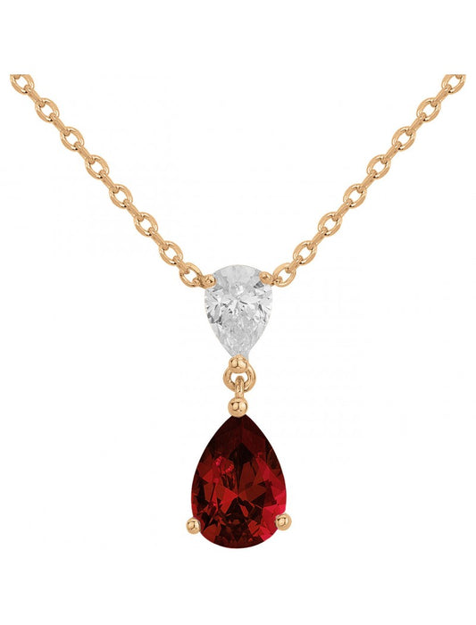 COLLIER PLAQUE - ZIRCONIA - ZIRCONIA ROUGE