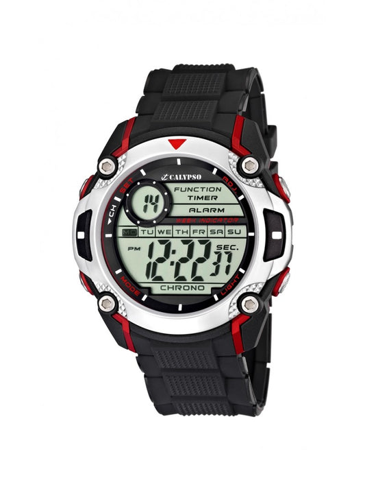 MONTRE NUMÉRIQUE CALYPSO POUR HOMME  BRACELET EN CAOUTCHOUC NOIR, HOMME