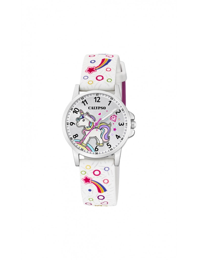 MONTRE JUNIOR COLLECTION BLANC, BRACELET CAOUTCHOUC, ENFANTS
