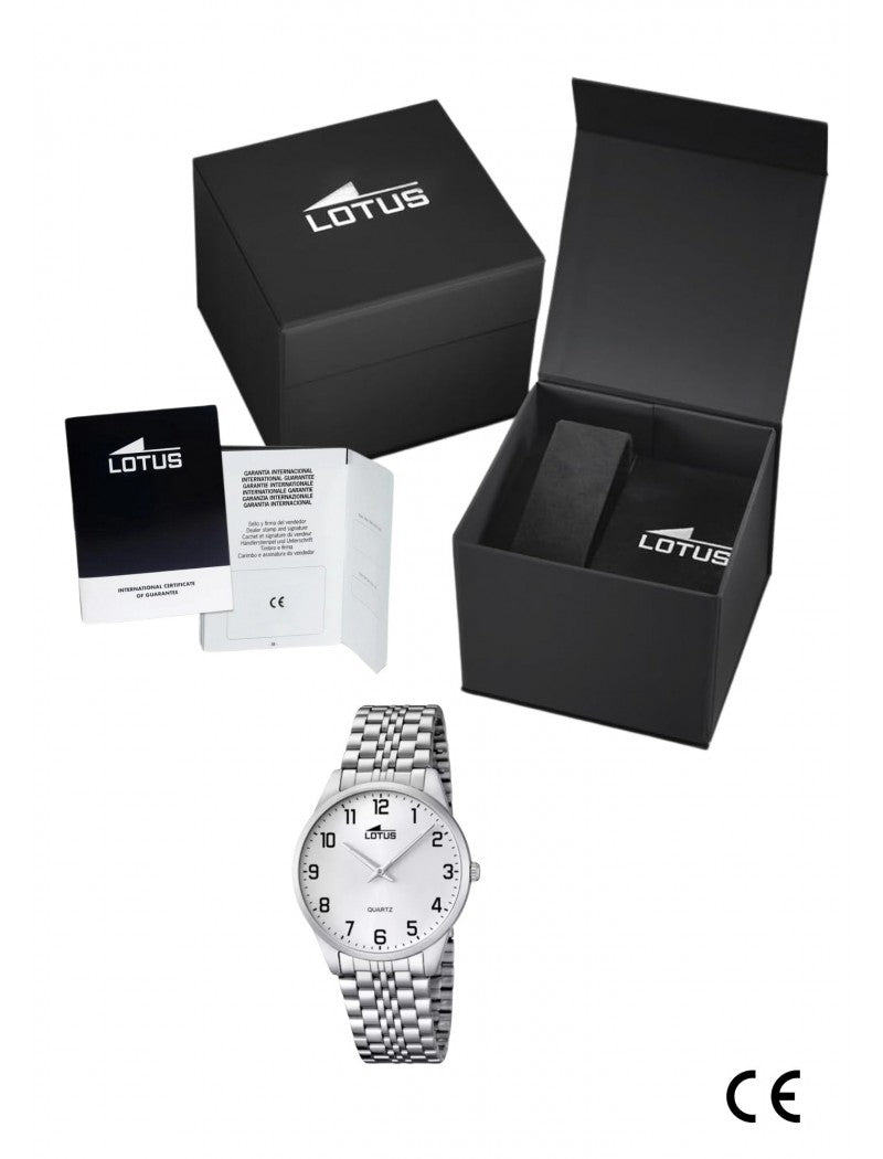 MONTRE LOTUS CLASSIC EN ACIER POUR HOMMES AVEC CADRAN BLANC