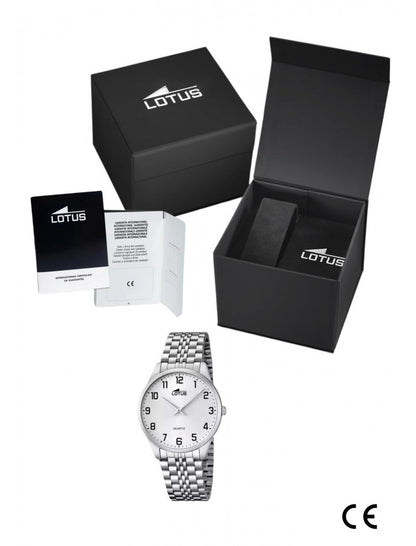 MONTRE LOTUS CLASSIC EN ACIER POUR HOMMES AVEC CADRAN BLANC