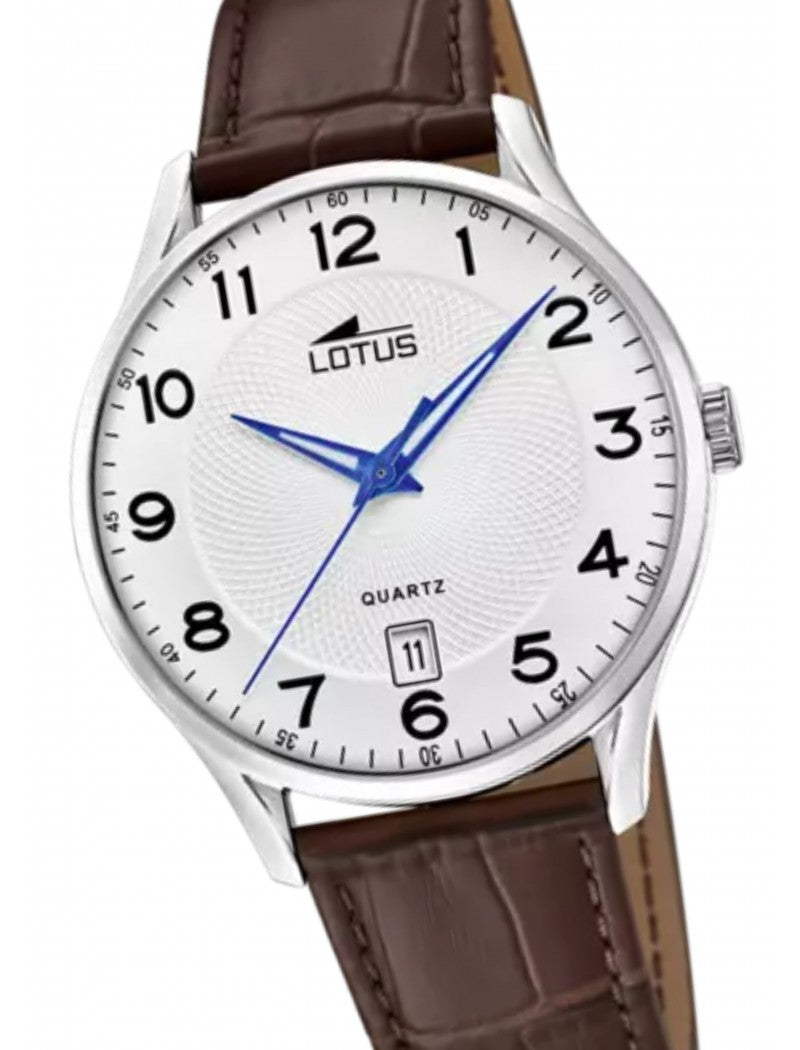 MONTRE LOTUSG BRACELET CUIR BLANC, HOMME