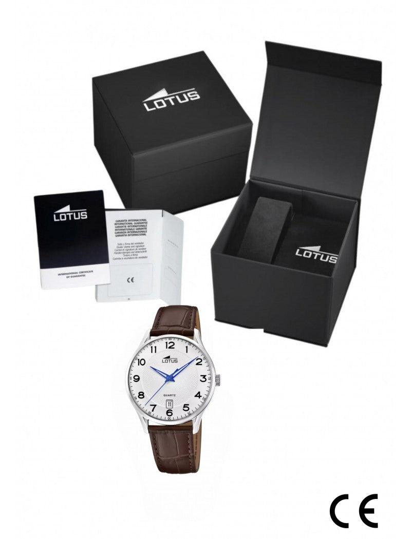 MONTRE LOTUSG BRACELET CUIR BLANC, HOMME