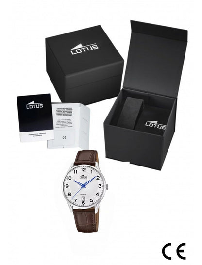 MONTRE LOTUSG BRACELET CUIR BLANC, HOMME