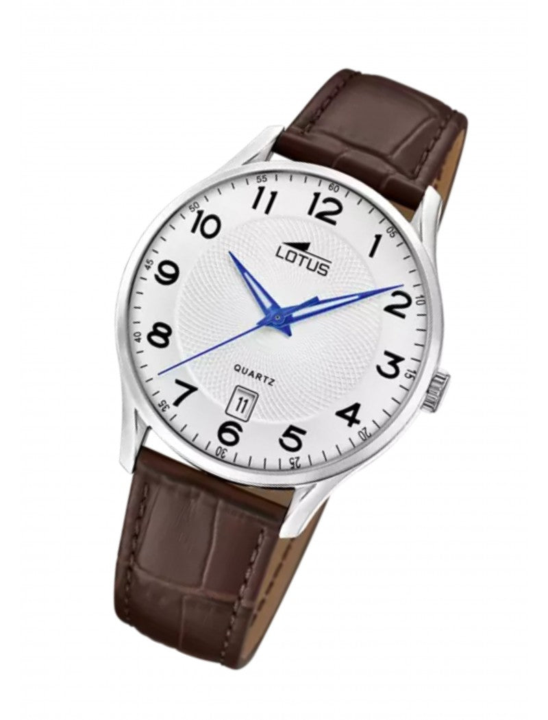 MONTRE LOTUSG BRACELET CUIR BLANC, HOMME