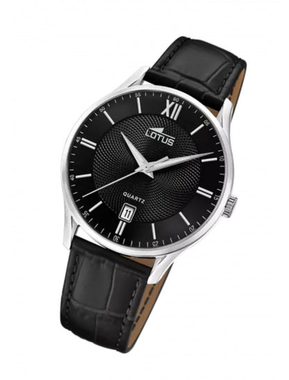 MONTRE LOTUSJ BRACELET CUIR NOIR, HOMME