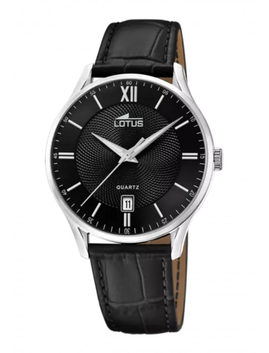 MONTRE LOTUSJ BRACELET CUIR NOIR, HOMME