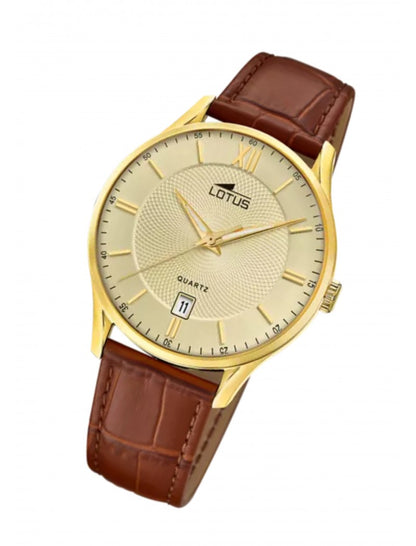 MONTRE LOTUSG BRACELET CUIR BLANC, HOMME