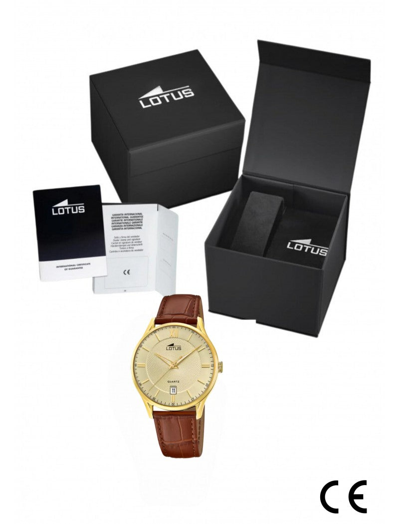 MONTRE LOTUSG BRACELET CUIR BLANC, HOMME