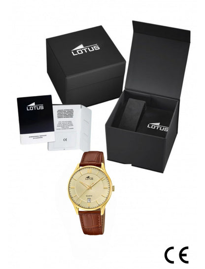 MONTRE LOTUSG BRACELET CUIR BLANC, HOMME