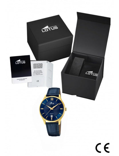 MONTRE LOTUSH BRACELET CUIR BLEU, HOMME