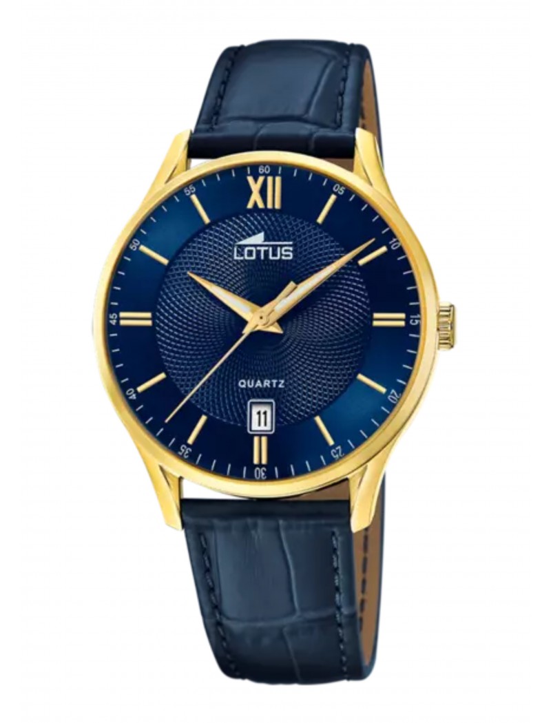 MONTRE LOTUSH BRACELET CUIR BLEU, HOMME
