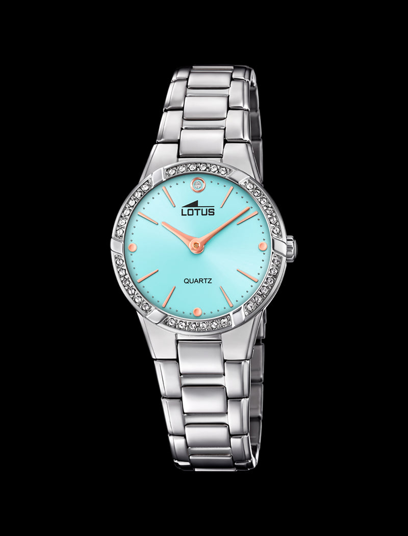 MONTRE BLEU BRACELET EN ACIER, FEMME