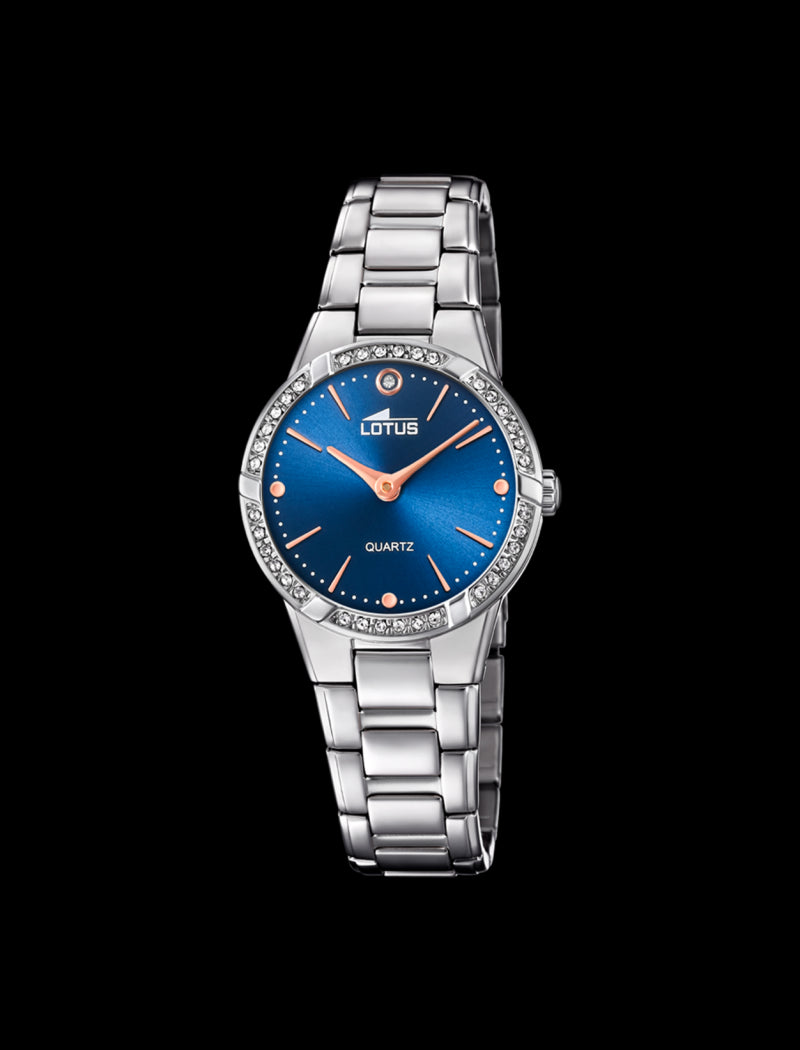 MONTRE BLEU BRACELET EN ACIER, FEMME
