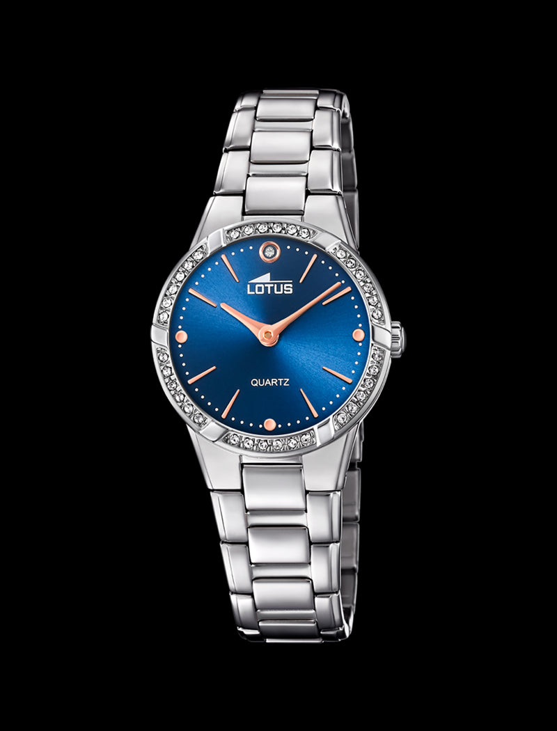 MONTRE BLEU BRACELET EN ACIER, FEMME