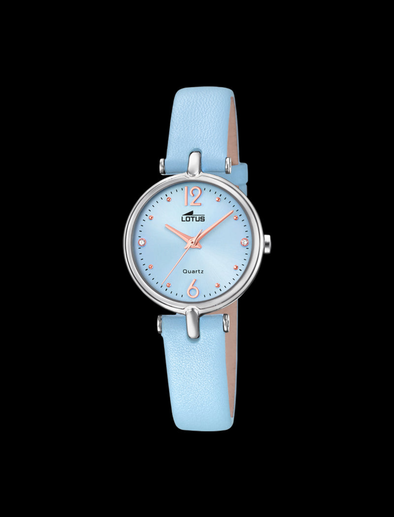 MONTRE BLEU, BRACELET CUIR, FEMME
