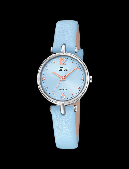 MONTRE BLEU, BRACELET CUIR, FEMME