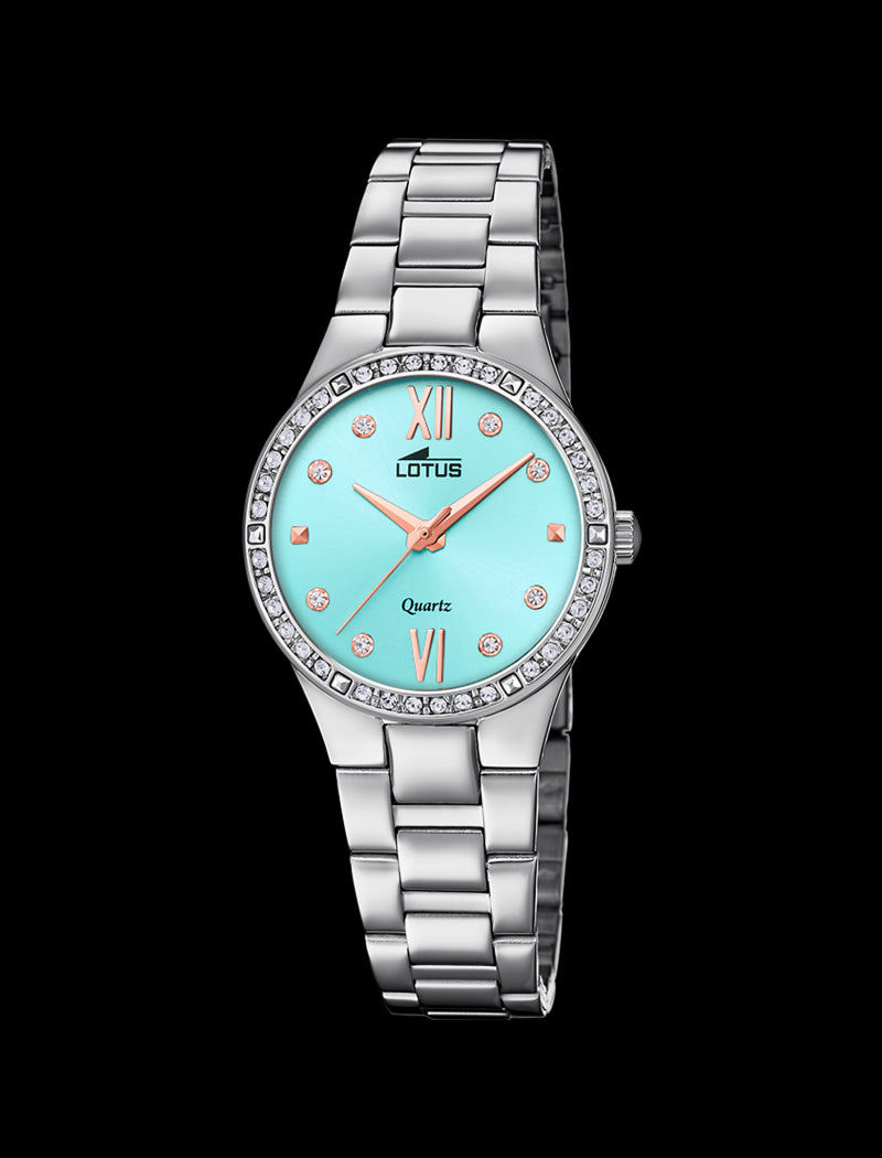 MONTRE BLEU BRACELET EN ACIER, FEMME