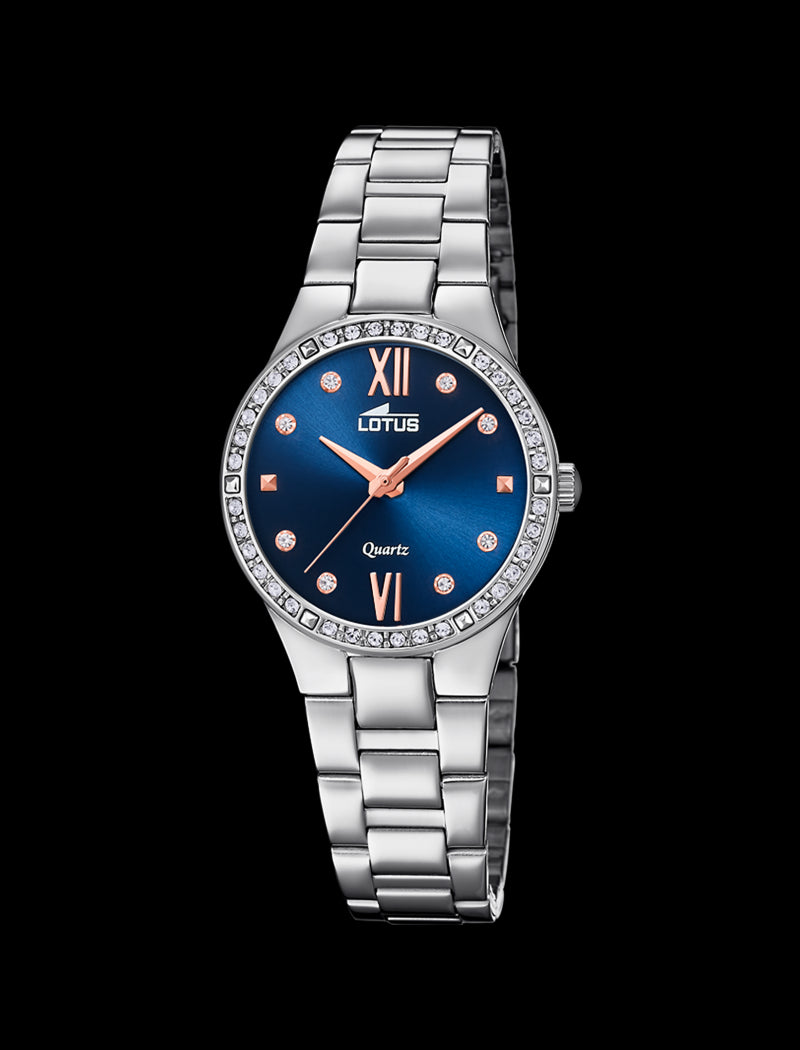 MONTRE BLEU BRACELET EN ACIER, FEMME