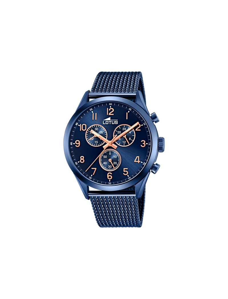 MONTRE LOTUS MINIMALISTE POUR HOMMES AVEC CADRAN BLEU