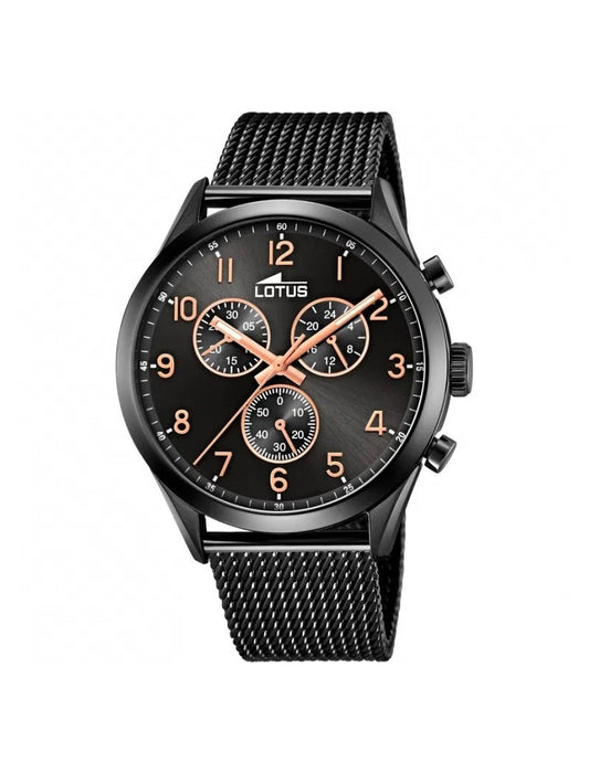 MONTRE LOTUS MINIMALISTE POUR HOMMES AVEC CADRAN NOIR