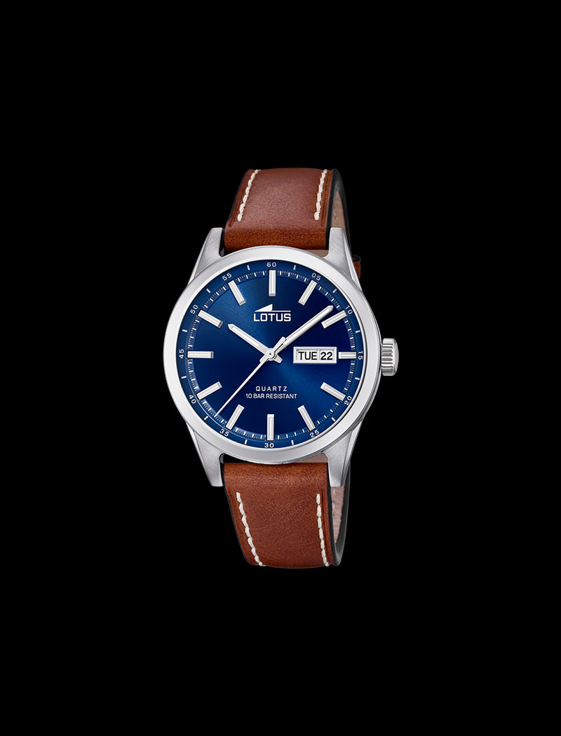 MONTRE HOMME LOTUS CLASSIC EN ACIER AVEC CADRAN BLEU